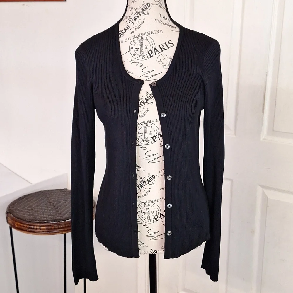 100% silk J.Crew black cardigan Women Large